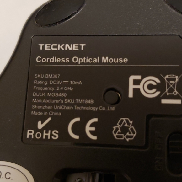 Technet Cordless Optical Mouse Battery Powered Black BM307 - Picture 5 of 7
